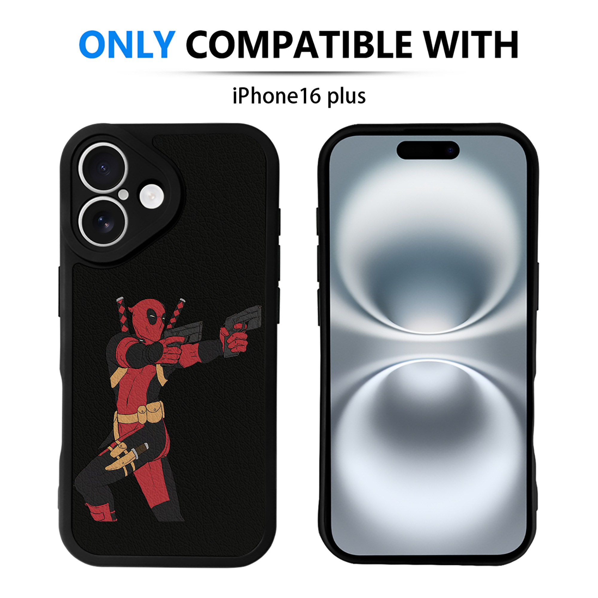 （画像用） Deadpool デッドプール 【iPhone 16シリーズ対応】シリコンスマホケース（レザー調） 材質：シリコン
